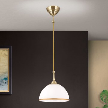 Hanglamp aan een koord OLD LAMP 1xE27/40W/230V wit/messing