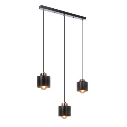 Hanglamp aan een koord OLENA 3xE27/60W/230V zwart