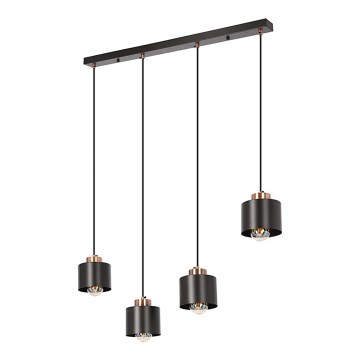 Hanglamp aan een koord OLENA 4xE27/60W/230V zwart