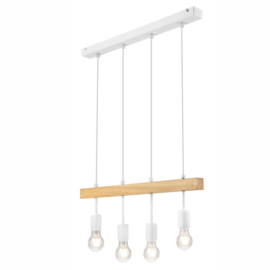 Hanglamp aan een koord ORAZIO 4xE27/60W/230V beuken
