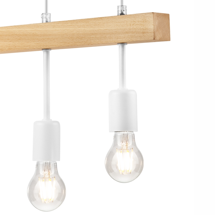 Hanglamp aan een koord ORAZIO 4xE27/60W/230V beuken