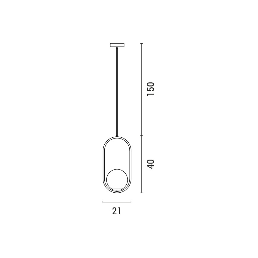 Hanglamp aan een koord ORBA 1xE27/15W/230V messing