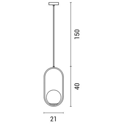 Hanglamp aan een koord ORBA 1xE27/15W/230V messing