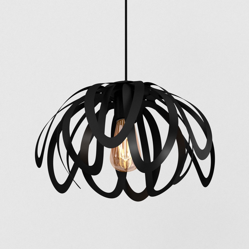 Hanglamp aan een koord ORCHID 1xE27/60W/230V zwart