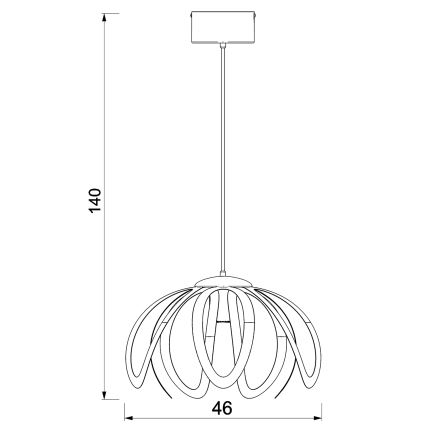 Hanglamp aan een koord ORCHID 1xE27/60W/230V zwart