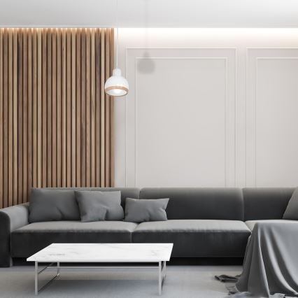 Hanglamp aan een koord OVAL 1xE27/60W/230V wit