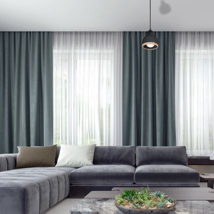 Hanglamp aan een koord OVAL 1xE27/60W/230V zwart