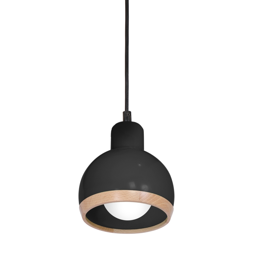 Hanglamp aan een koord OVAL 1xE27/60W/230V zwart