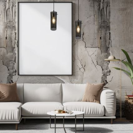 Hanglamp aan een koord PADOVA 1xE27/15W/230V zwart