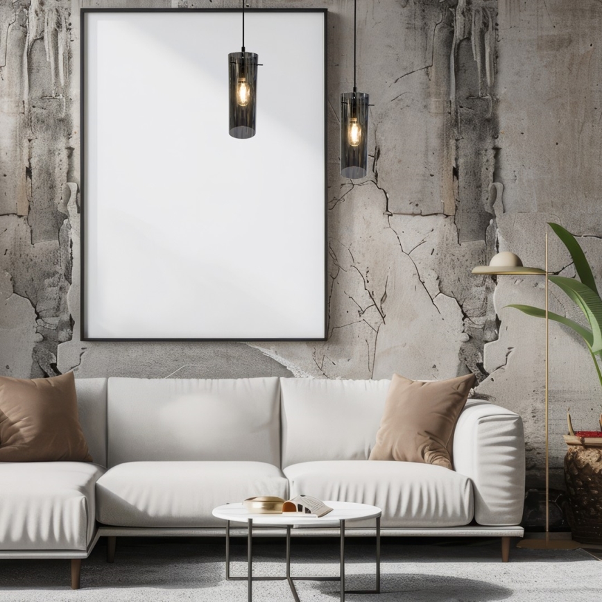 Hanglamp aan een koord PADOVA 1xE27/15W/230V zwart