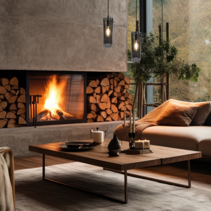 Hanglamp aan een koord PADOVA 1xE27/15W/230V zwart