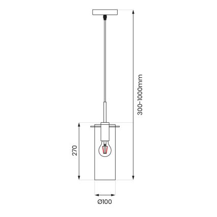 Hanglamp aan een koord PADOVA 1xE27/15W/230V zwart