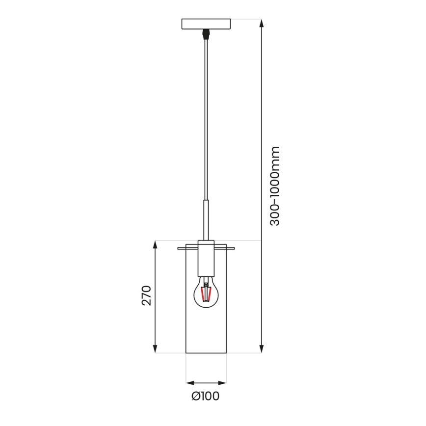 Hanglamp aan een koord PADOVA 1xE27/15W/230V zwart