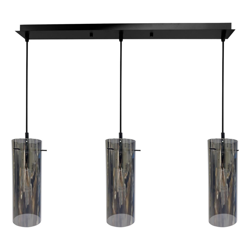 Hanglamp aan een koord PADOVA 3xE27/15W/230V zwart