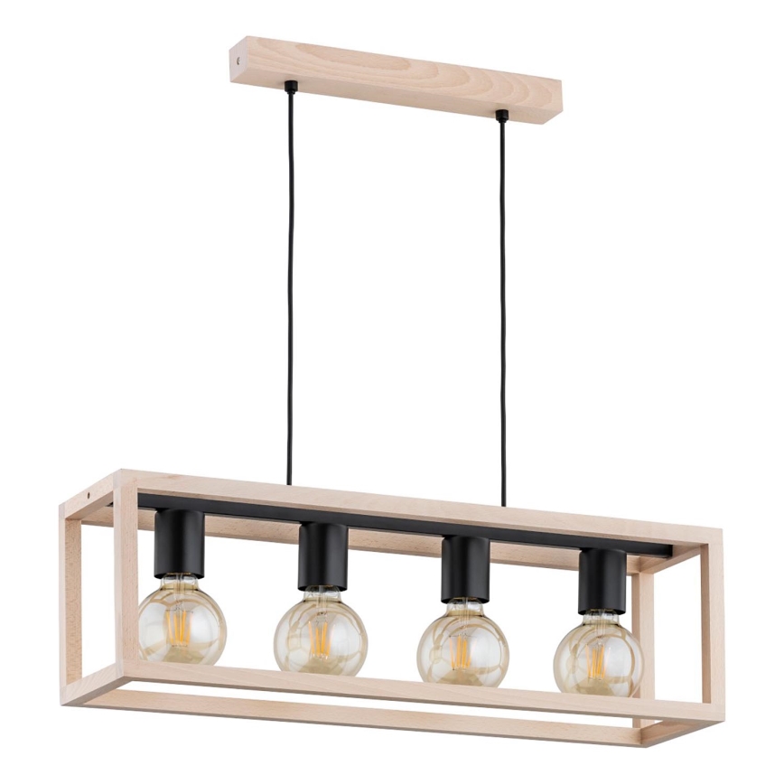 Hanglamp aan een koord PAKO 4xE27/15W/230V beige
