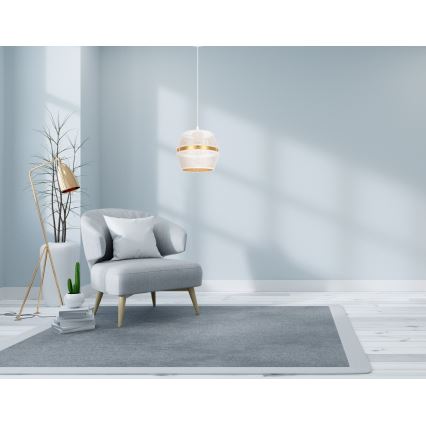 Hanglamp aan een koord PARIJS 1xE27/60W/230V wit/goud