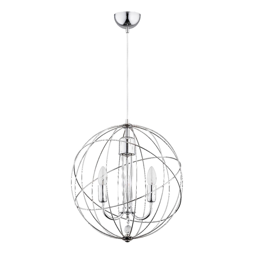 Hanglamp aan een koord PIKO 3xE14/10W/230V glanzend chroom