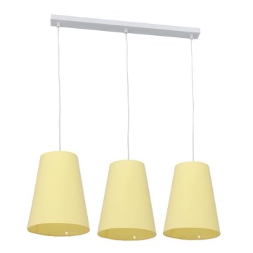 Hanglamp aan een koord PINIO 3xE27/60W/230V geel