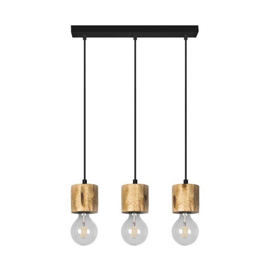 Hanglamp aan een koord PINO 3xE27/60W/230V grenen