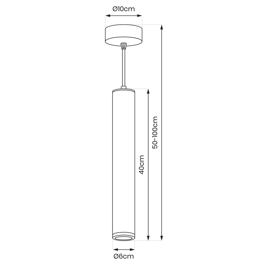 Hanglamp aan een koord PORTER 1xGU10/8W/230V wit