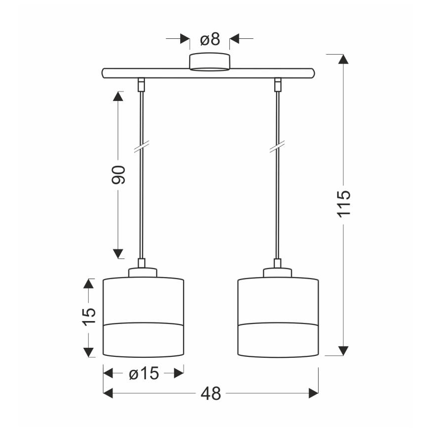 Hanglamp aan een koord PORTO 2xE27/60W/230V zwart/bruin