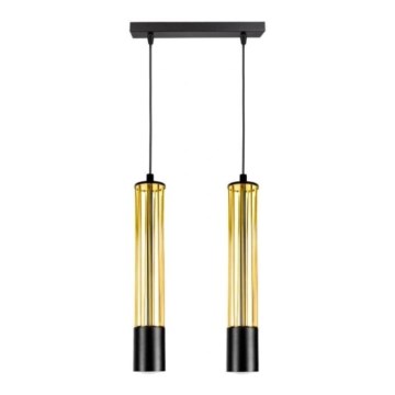 Hanglamp aan een koord PRESCOT 2xGU10/40W/230V goud