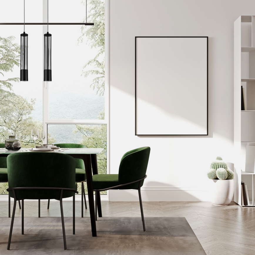 Hanglamp aan een koord PRESCOT 2xGU10/40W/230V zwart