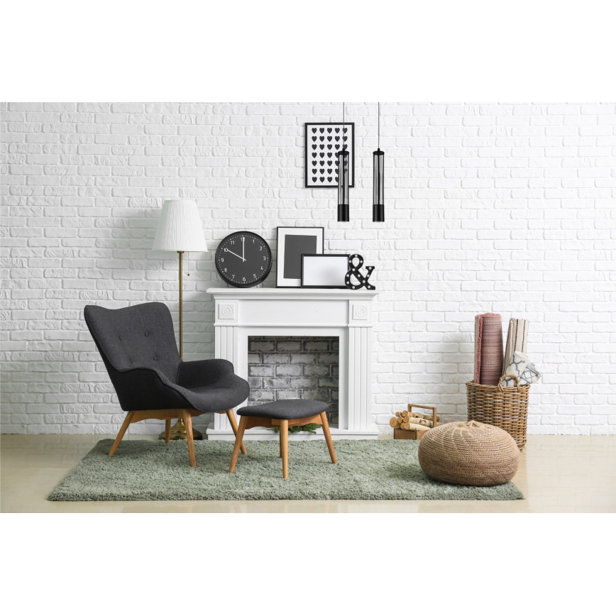 Hanglamp aan een koord PRESCOT 2xGU10/40W/230V zwart