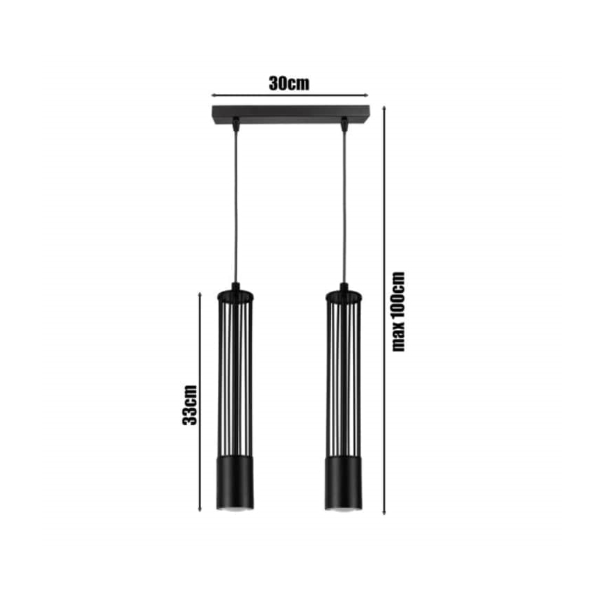 Hanglamp aan een koord PRESCOT 2xGU10/40W/230V zwart