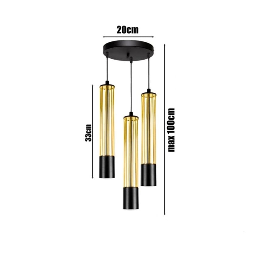 Hanglamp aan een koord PRESCOT 3xGU10/40W/230V goud