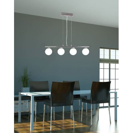 Hanglamp aan een koord RAISA 4xG9/40W/230V glanzend chroom