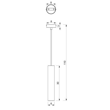 Hanglamp aan een koord RAITO 1xGU10/8W/230V zwart