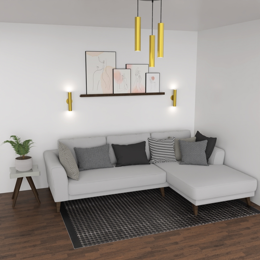 Hanglamp aan een koord RAITO 3xGU10/8W/230V messing