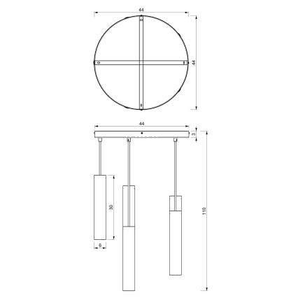 Hanglamp aan een koord RAITO 6xGU10/8W/230V messing