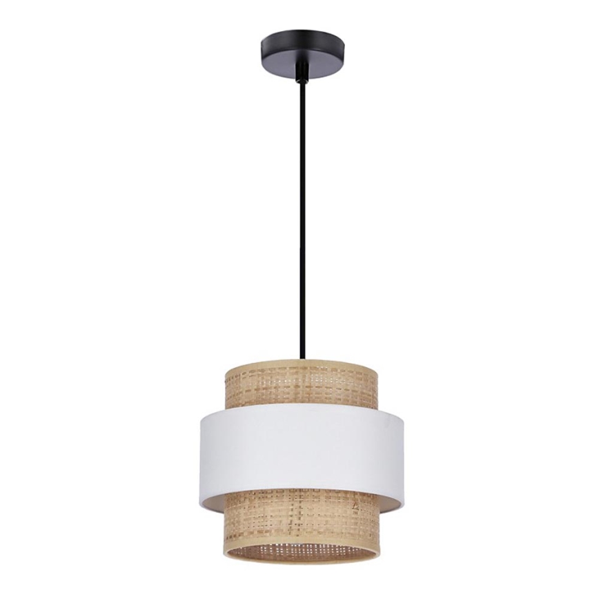 Hanglamp aan een koord RATTAN 1xE27/40W/230V wit/bruin