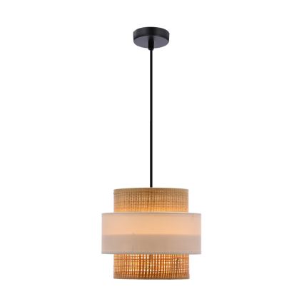 Hanglamp aan een koord RATTAN 1xE27/40W/230V wit/bruin