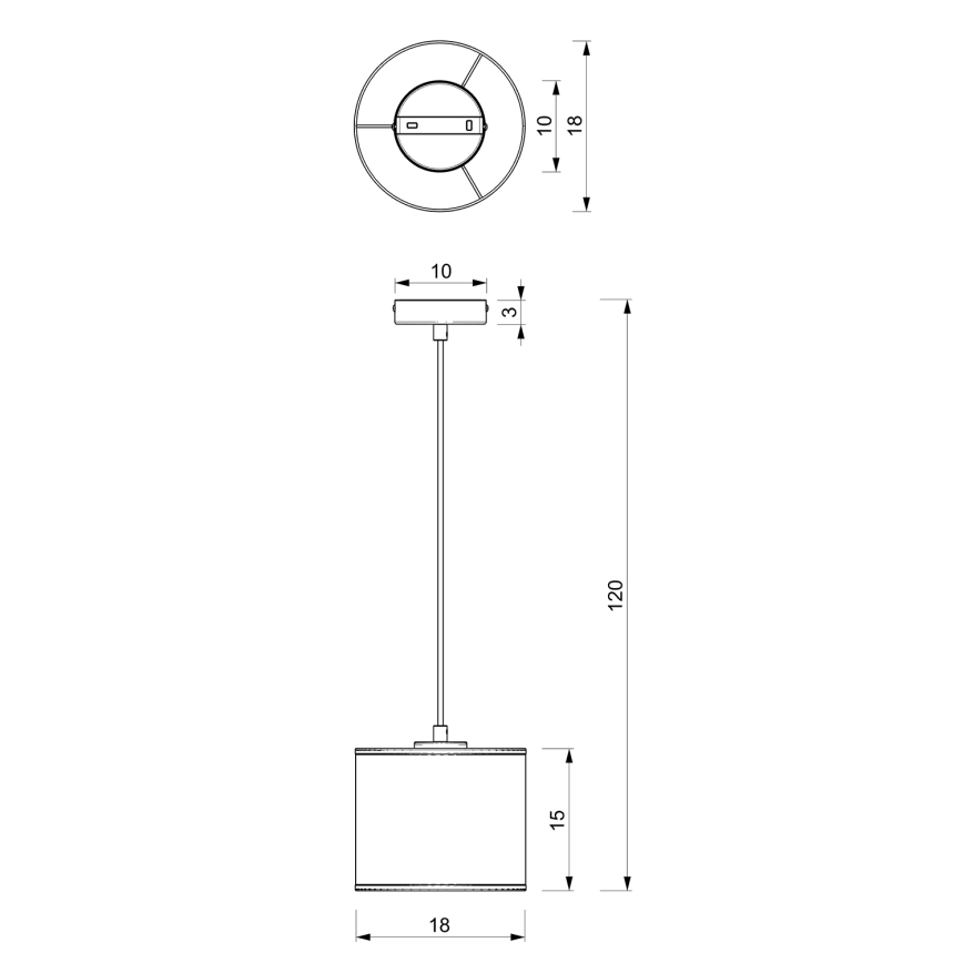 Hanglamp aan een koord RATTAN 1xE27/60W/230V diameter 18 cm rotan