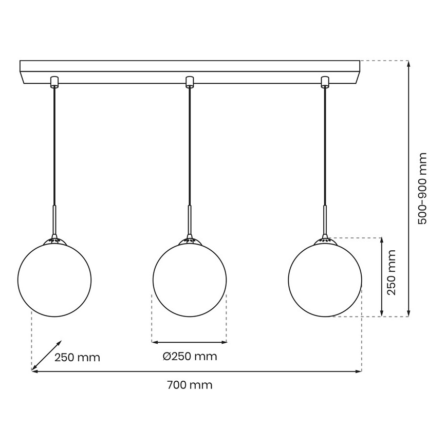 Hanglamp aan een koord REFLEX 3xE14/40W/230V