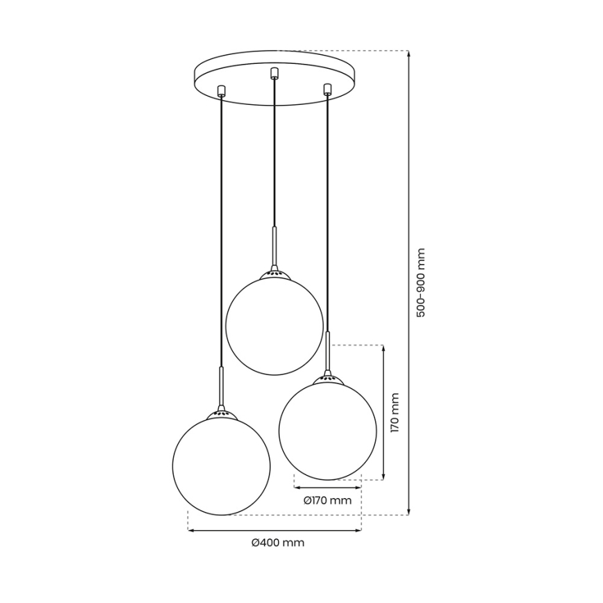 Hanglamp aan een koord REFLEX 3xE14/40W/230V