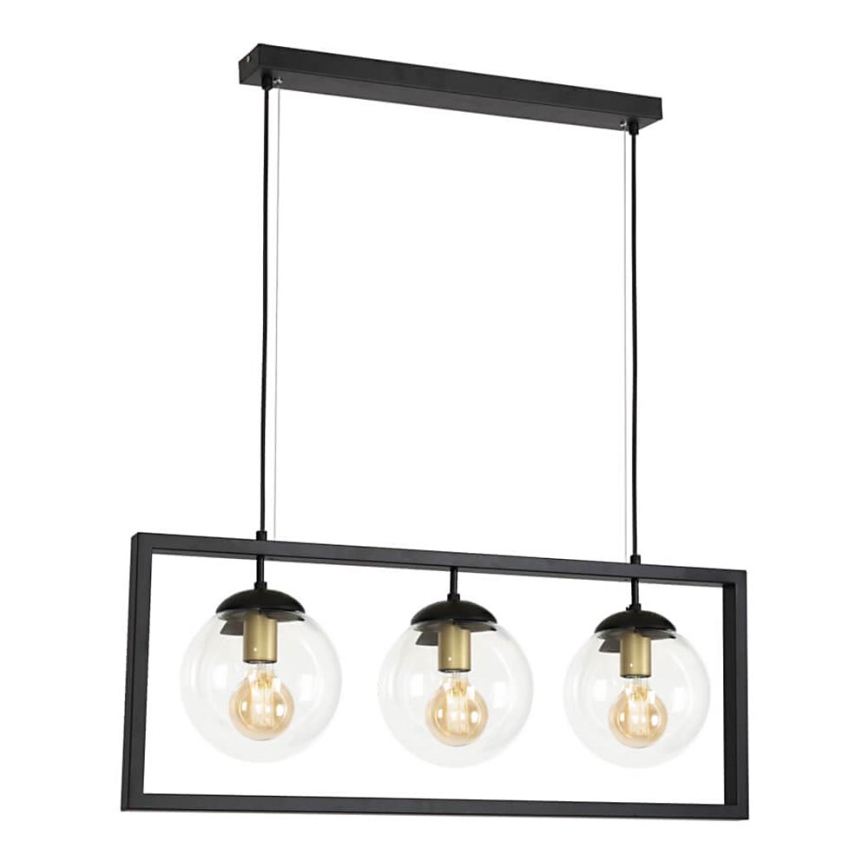 Hanglamp aan een koord REY 3xE27/7W/230V zwart