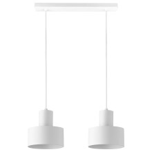 Hanglamp aan een koord RIF 2xE27/60W/230V wit
