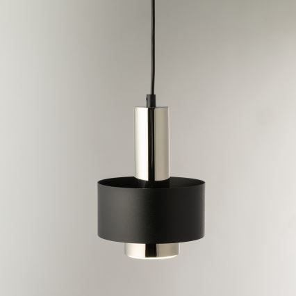 Hanglamp aan een koord RIF LUX 1xGX53/12W/230V diameter 15 cm zwart/glanzend chroom