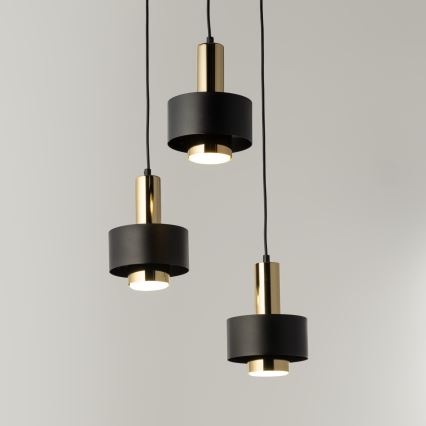 Hanglamp aan een koord RIF LUX 3xGX53/12W/230V diameter 38 cm zwart/goud
