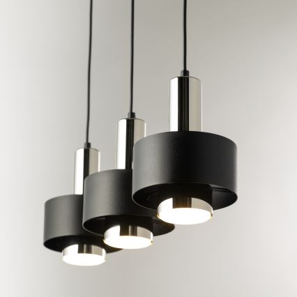 Hanglamp aan een koord RIF LUX 3xGX53/12W/230V zwart/glanzend chroom