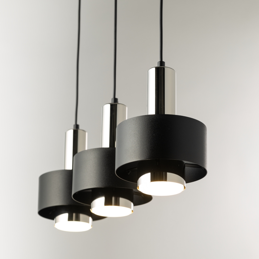 Hanglamp aan een koord RIF LUX 3xGX53/12W/230V zwart/glanzend chroom