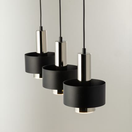 Hanglamp aan een koord RIF LUX 3xGX53/12W/230V zwart/glanzend chroom