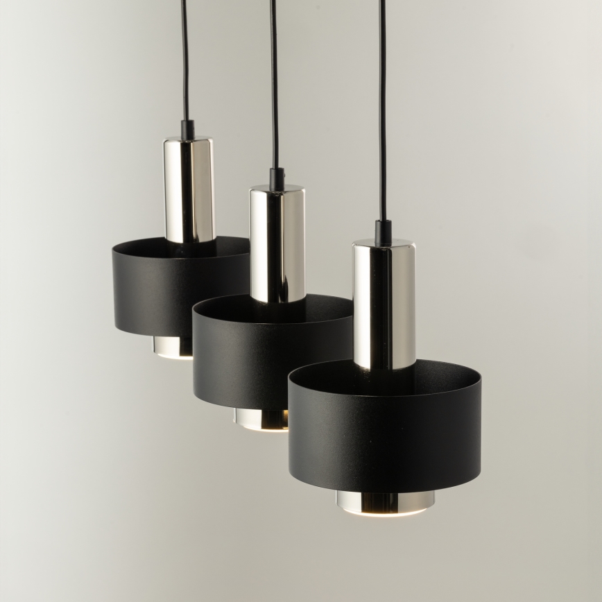 Hanglamp aan een koord RIF LUX 3xGX53/12W/230V zwart/glanzend chroom