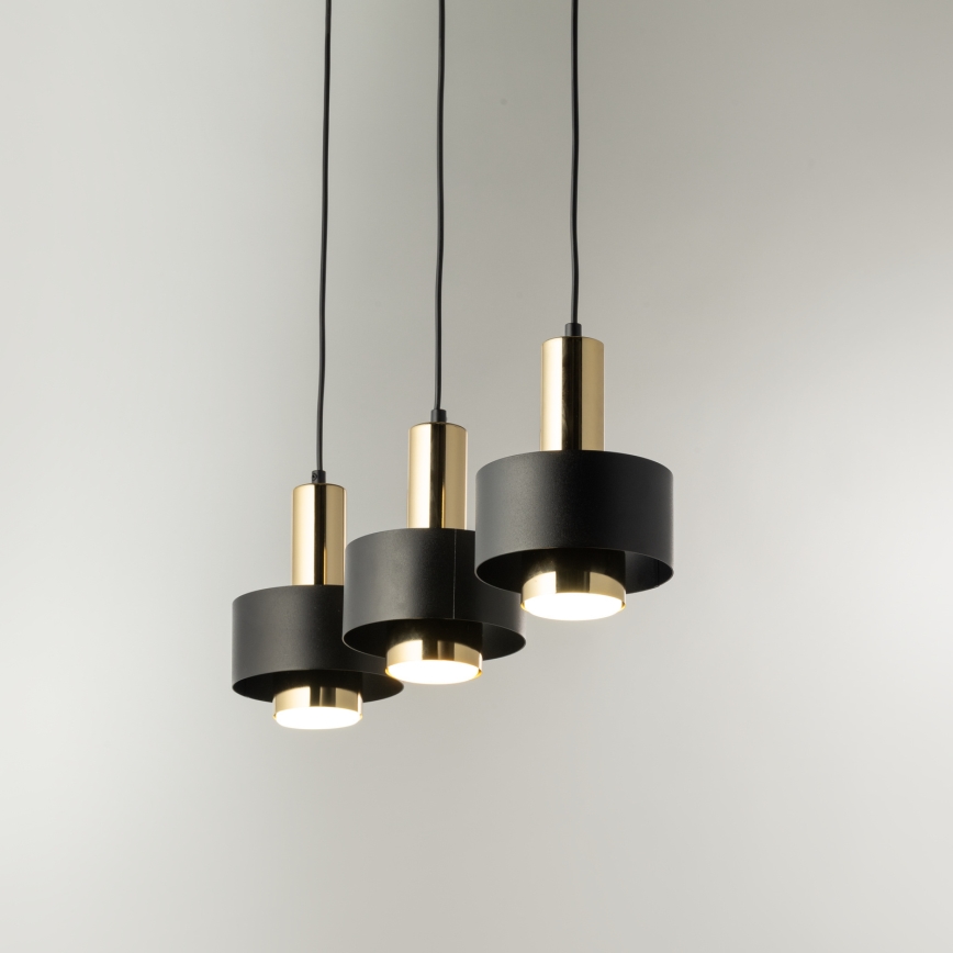 Hanglamp aan een koord RIF LUX 3xGX53/12W/230V zwart/goud