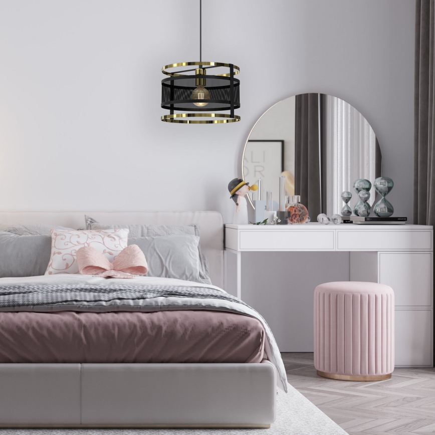 Hanglamp aan een koord RIM 1xE27/60W/230V zwart/goud