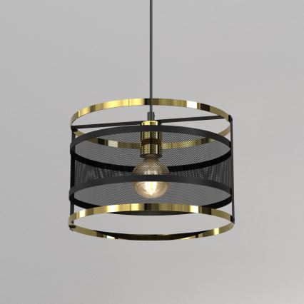 Hanglamp aan een koord RIM 1xE27/60W/230V zwart/goud